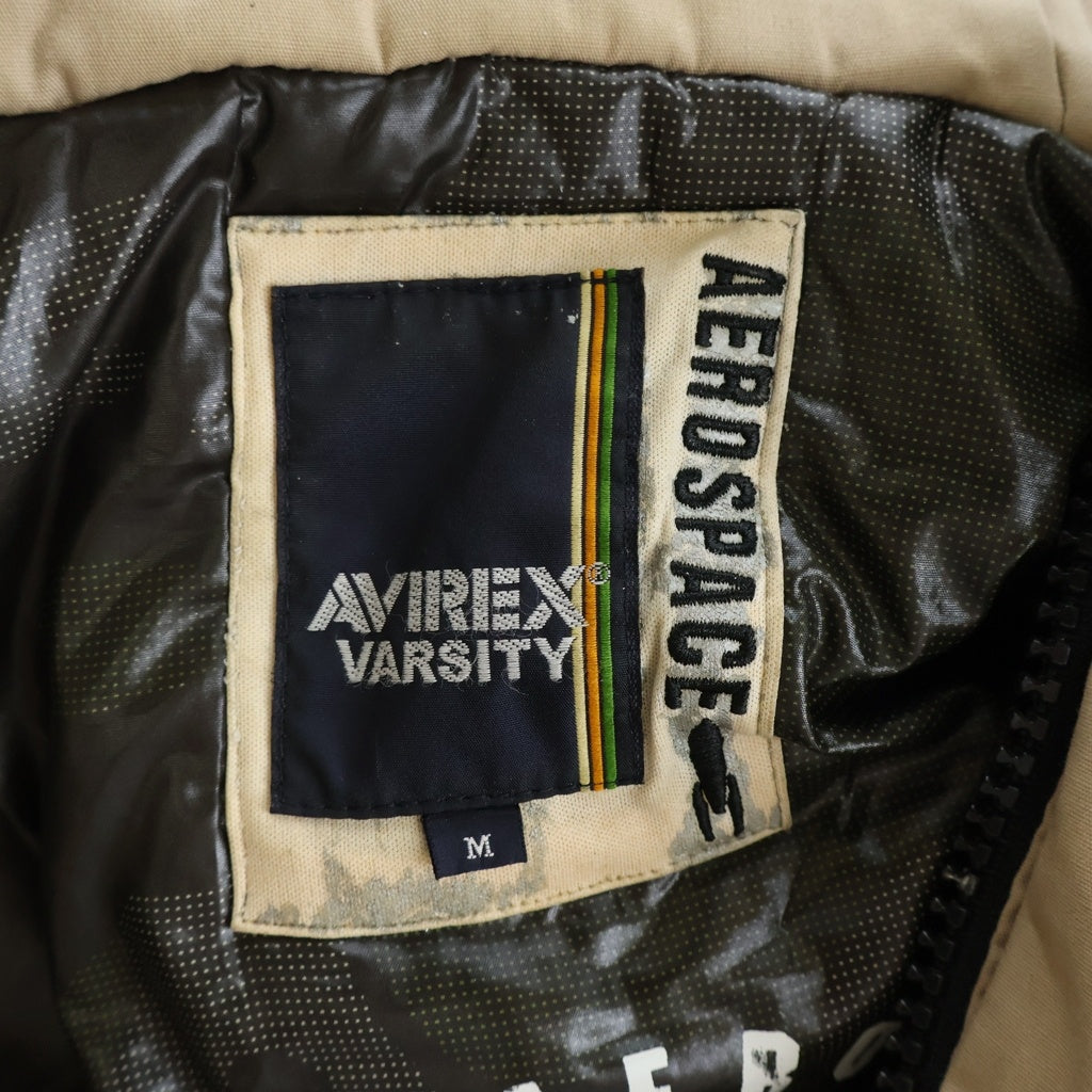 AVIREX(アヴィレックス) ミリタリー ダウン ジャケット アウター ベージュ ブラウン