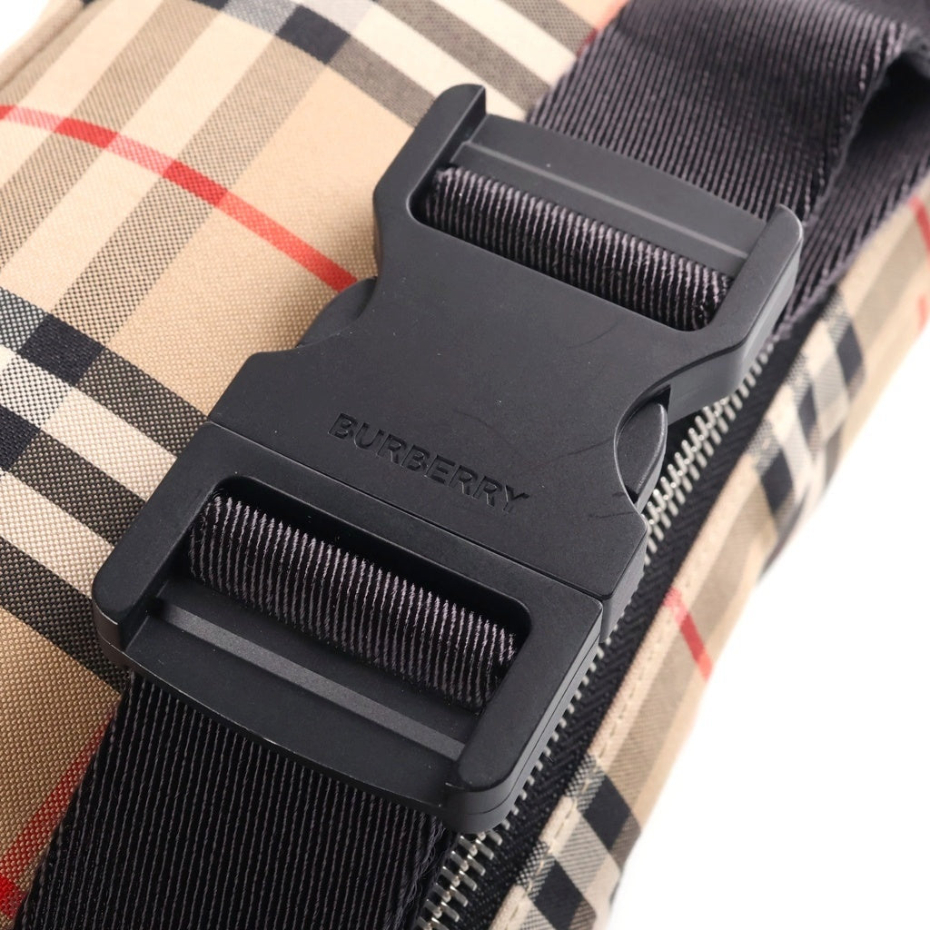 BURBERRY(バーバリー) ノバチェック ボディウエストバッグ ブラウン ナイロン レディース