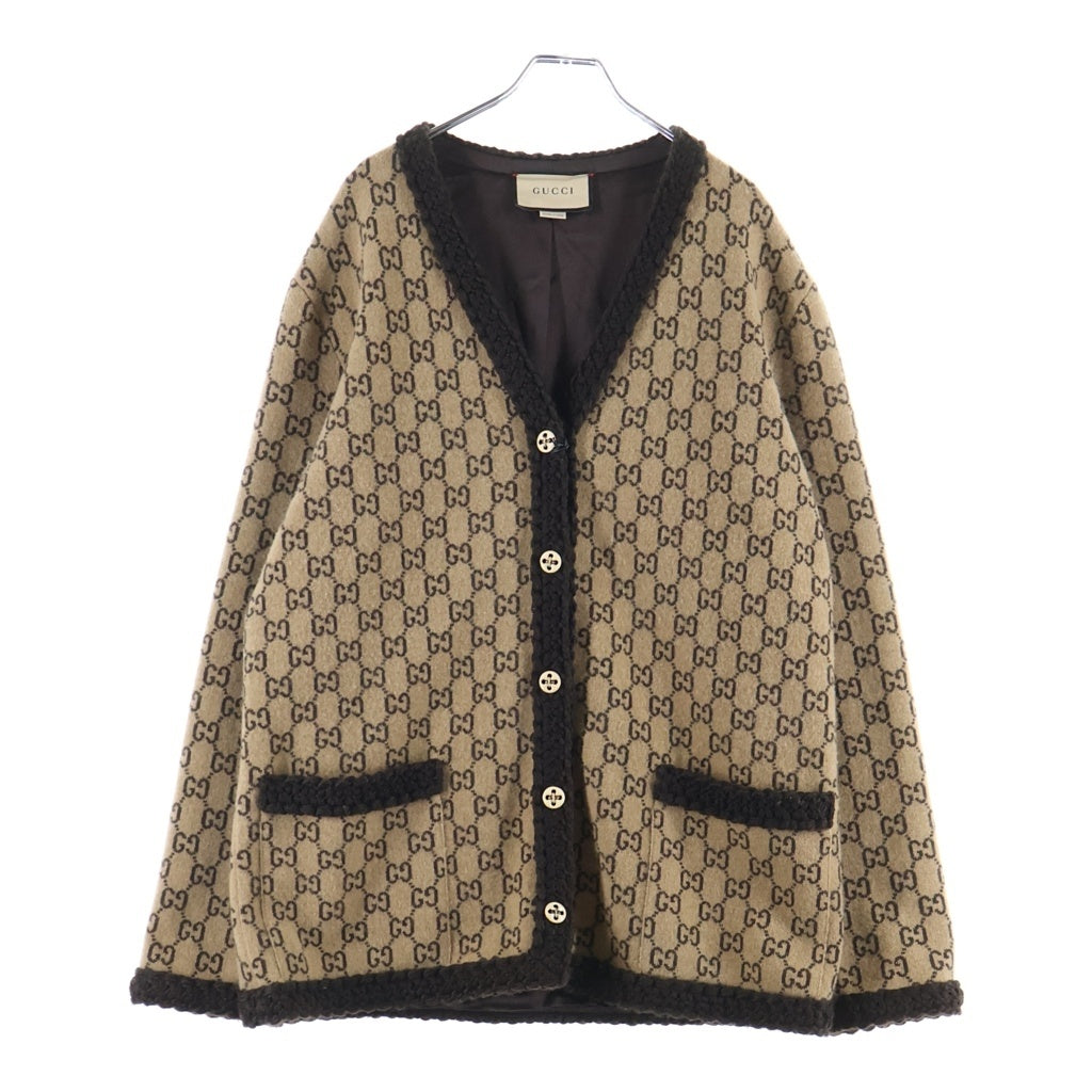 GUCCI(グッチ) GGジャガード ウール カーディガン ブラウン 644570 レディース