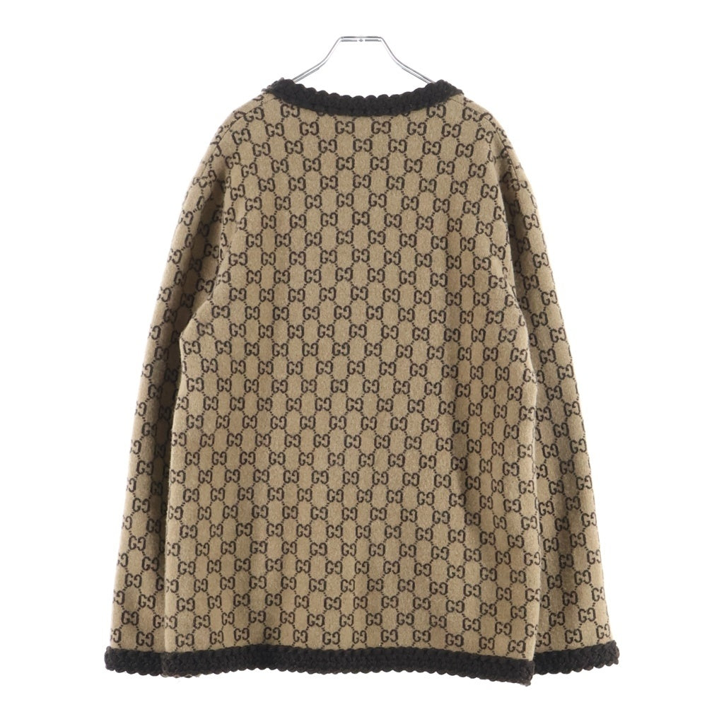 GUCCI(グッチ) GGジャガード ウール カーディガン ブラウン 644570 レディース