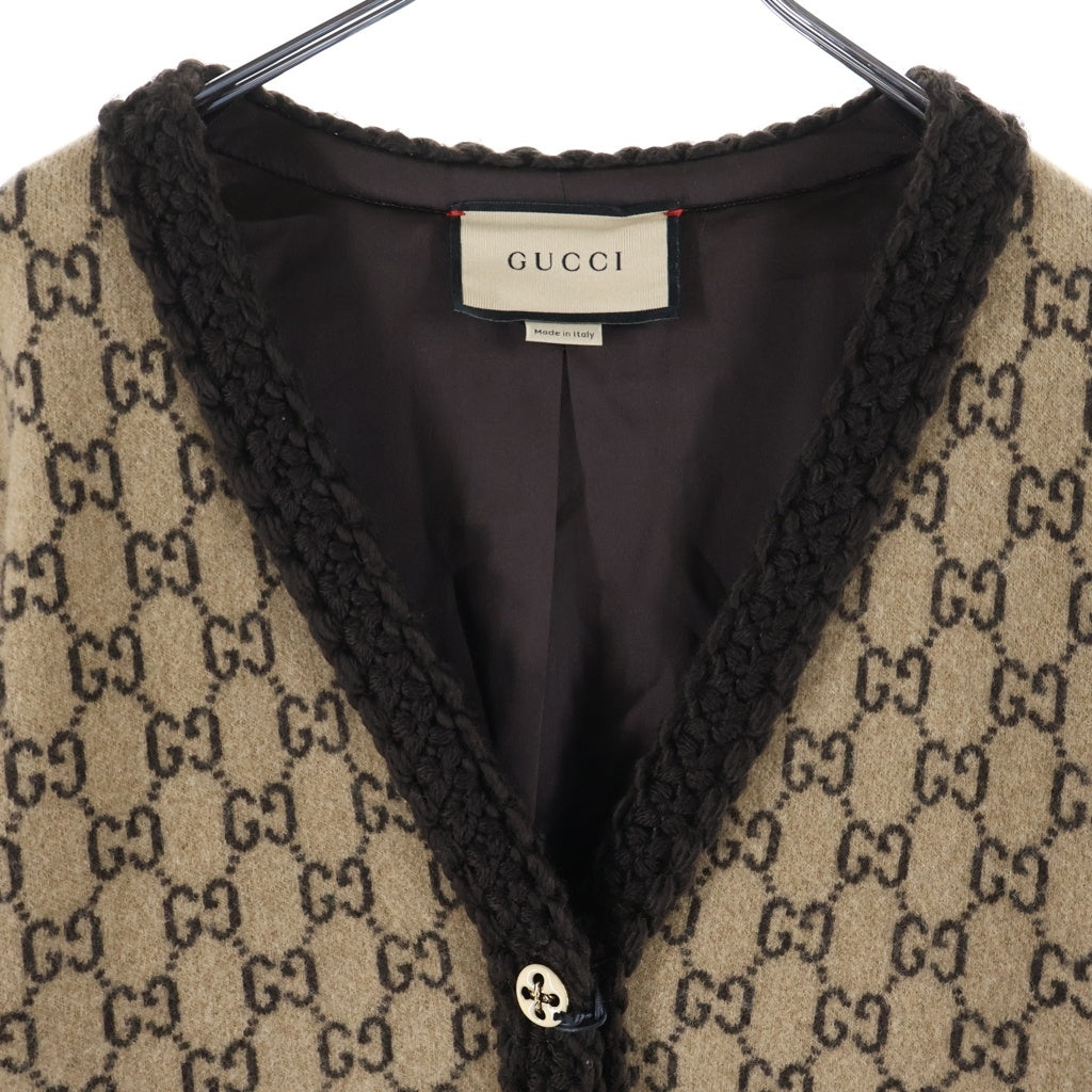 GUCCI(グッチ) GGジャガード ウール カーディガン ブラウン 644570 レディース