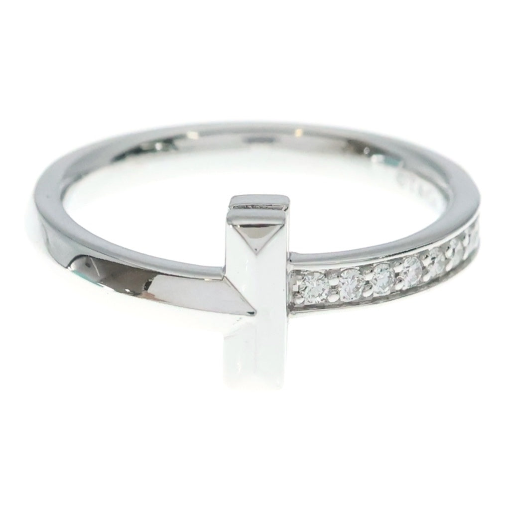 TIFFANY & Co.(ティファニー) Tワン ナロー ダイヤ リング ホワイトゴールド #8 Au750WG レディース
