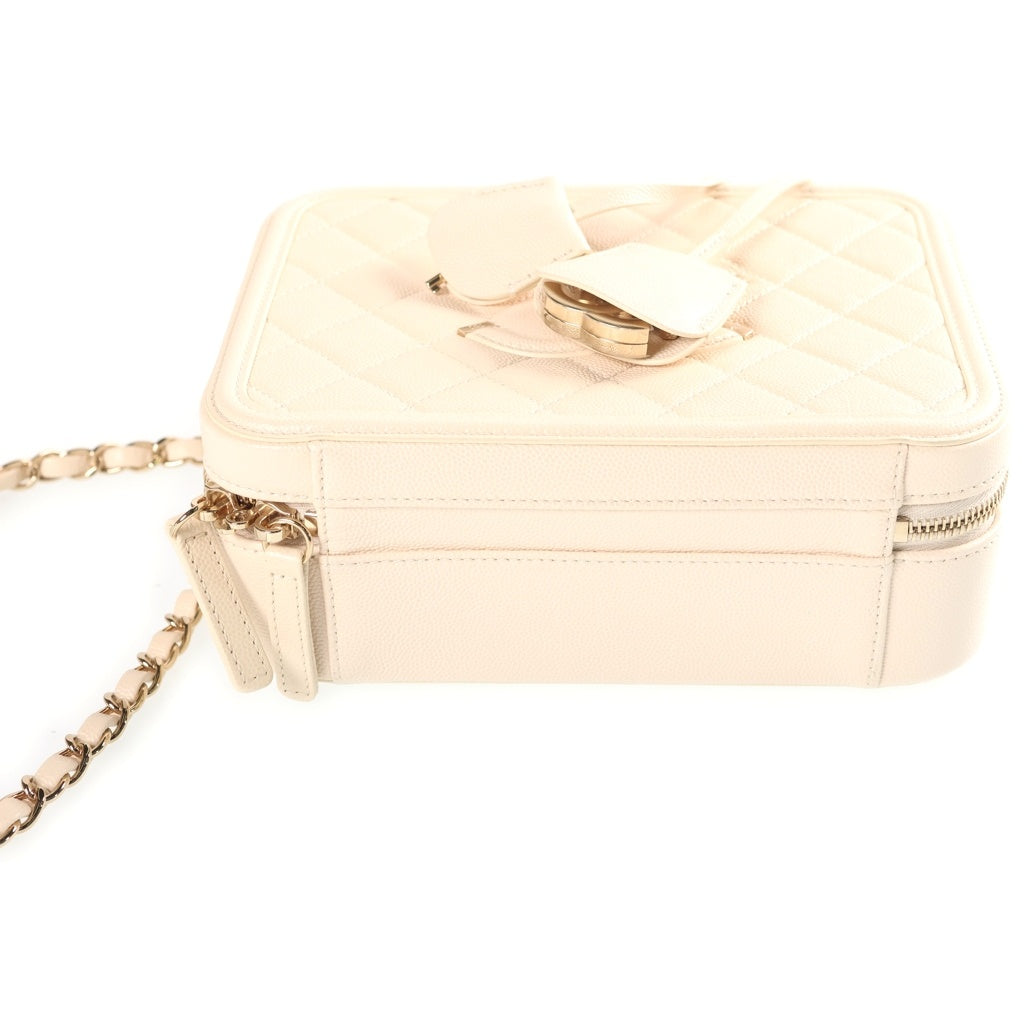 CHANEL(シャネル) CCフィリグリー 2WAYハンドバッグ ショルダーバッグ ベージュ レザー A93344 29番台 ゴールド金具 レディース