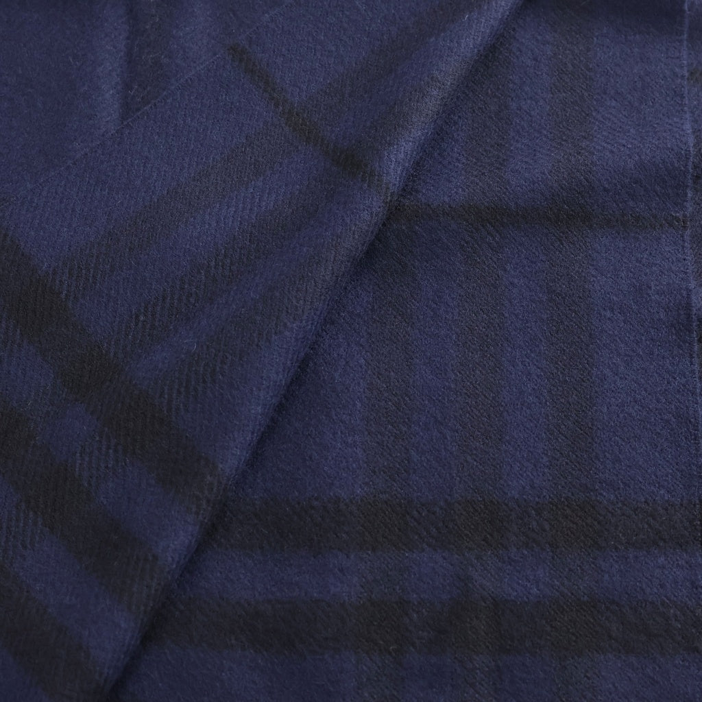 BURBERRY(バーバリー) ジャイアンツチェック フリンジマフラー ストール ネイビー 8089952