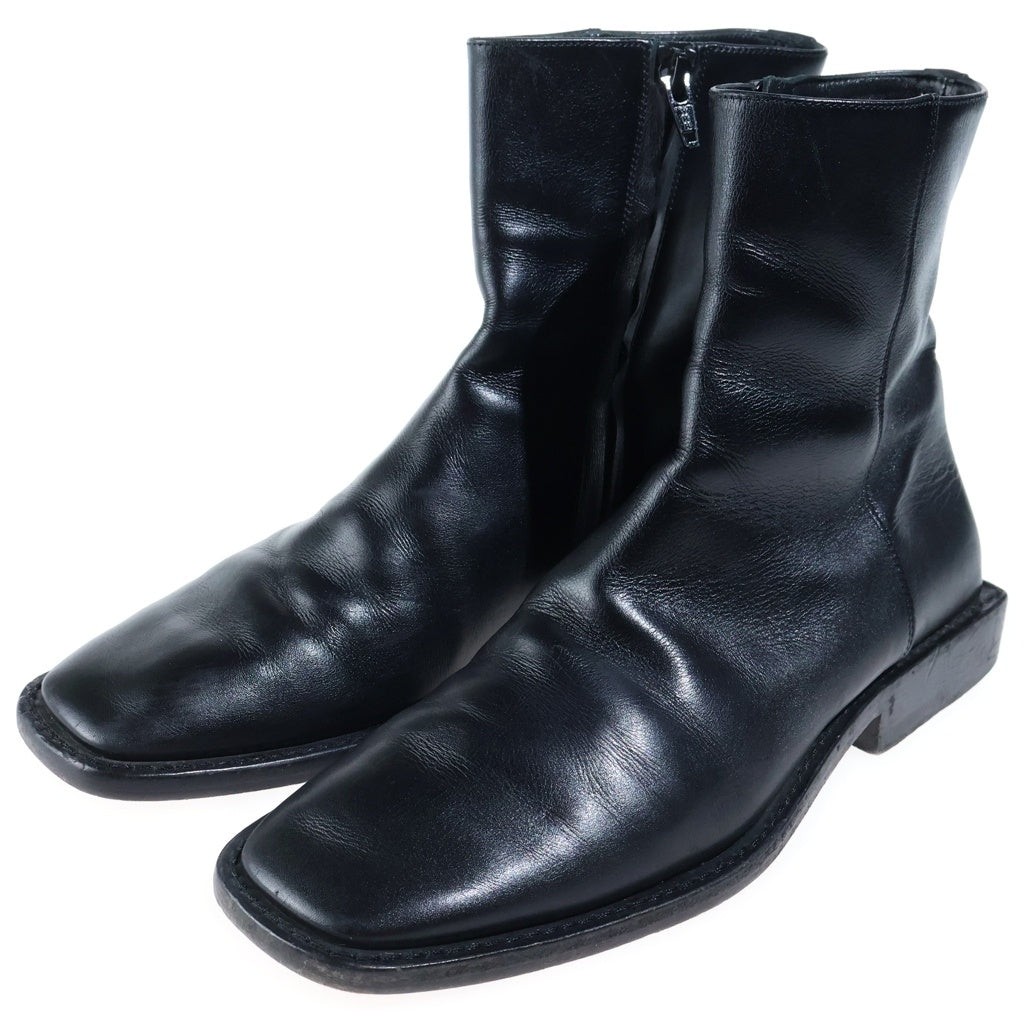 BALENCIAGA(バレンシアガ) BBロゴ スクエアトゥ サイドジップ ショートブーツ ブラック 616349 レディース