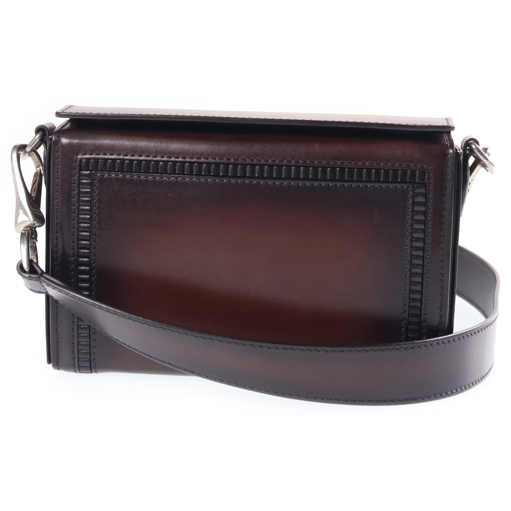 Berluti(ベルルッティ) アンジュール ドゥ ポッシュ ショルダーバッグ ブラウン レザー シルバー金具 レディース