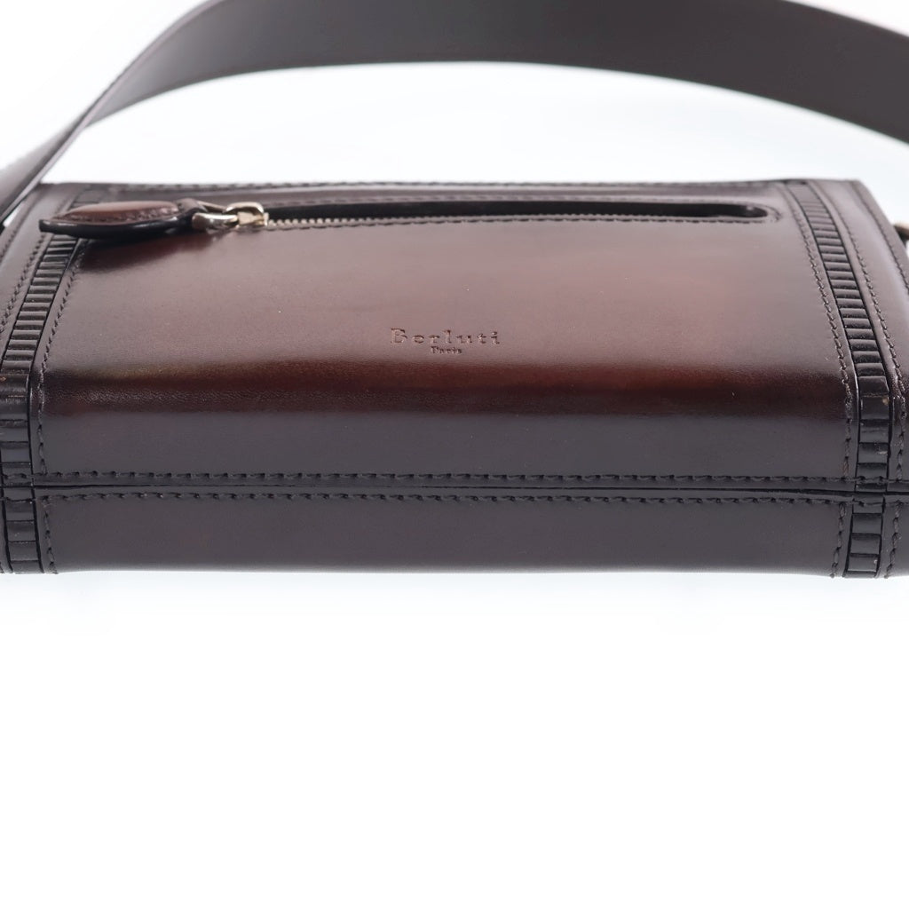 Berluti(ベルルッティ) アンジュール ドゥ ポッシュ ショルダーバッグ ブラウン レザー シルバー金具 レディース