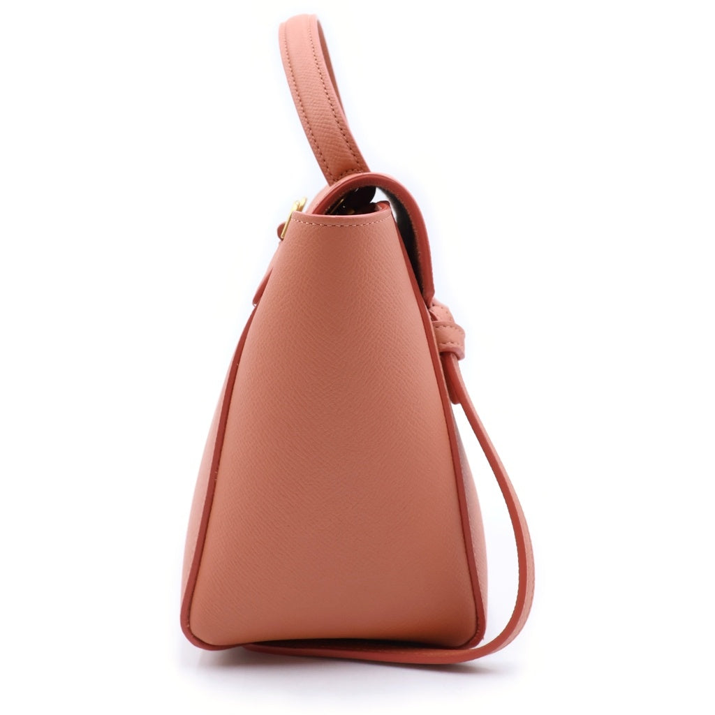 CELINE(セリーヌ) ベルトバッグ ナノ ハンドバック 2way ショルダー レザー オレンジ レディース