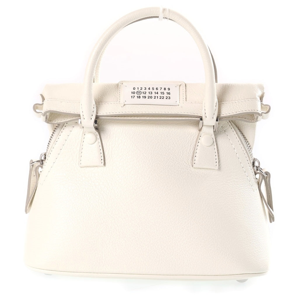 Maison Margiela(メゾンマルジェラ) 5AC マイクロ バッグ ハンドバッグ 2way ショルダー レザー ホワイト レディース