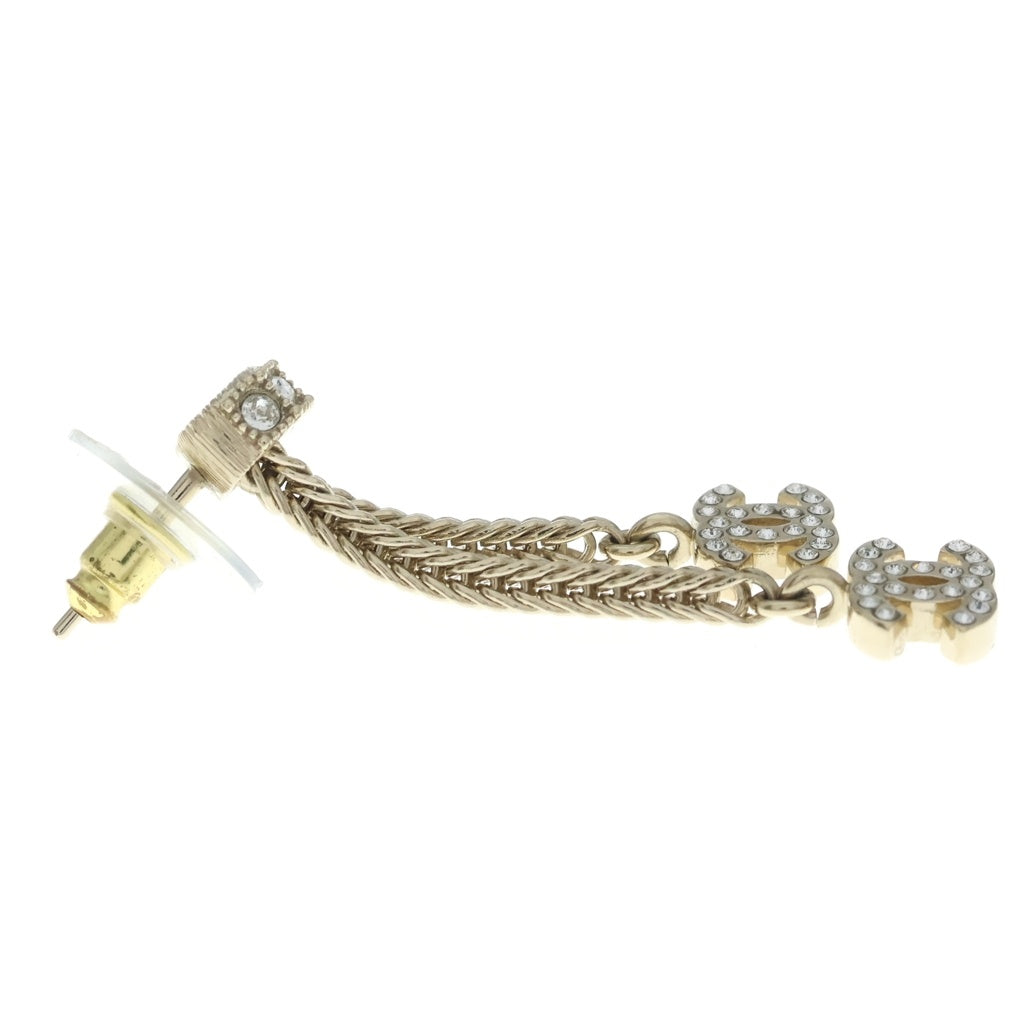 CHANEL(シャネル) ココマーク ラインストーン チェーン ピアス ゴールド B24K レディース