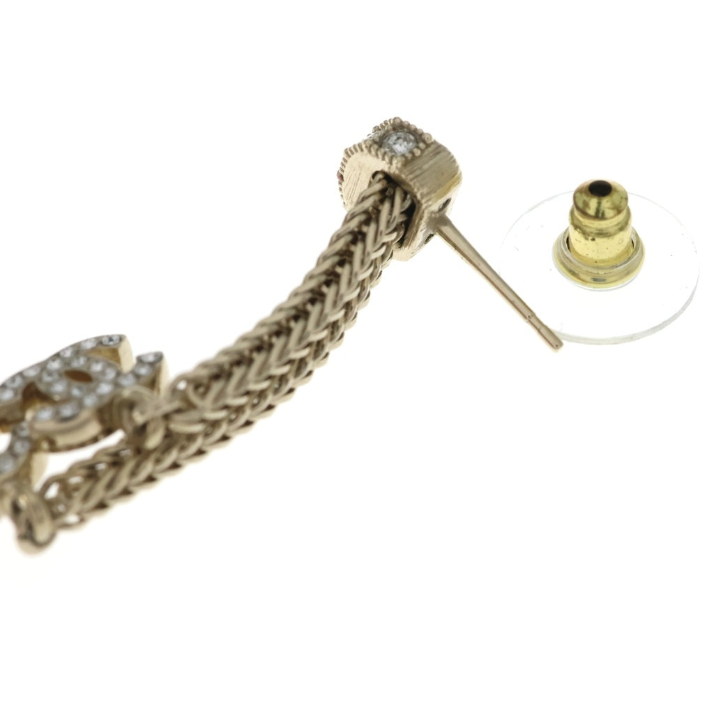CHANEL(シャネル) ココマーク ラインストーン チェーン ピアス ゴールド B24K レディース