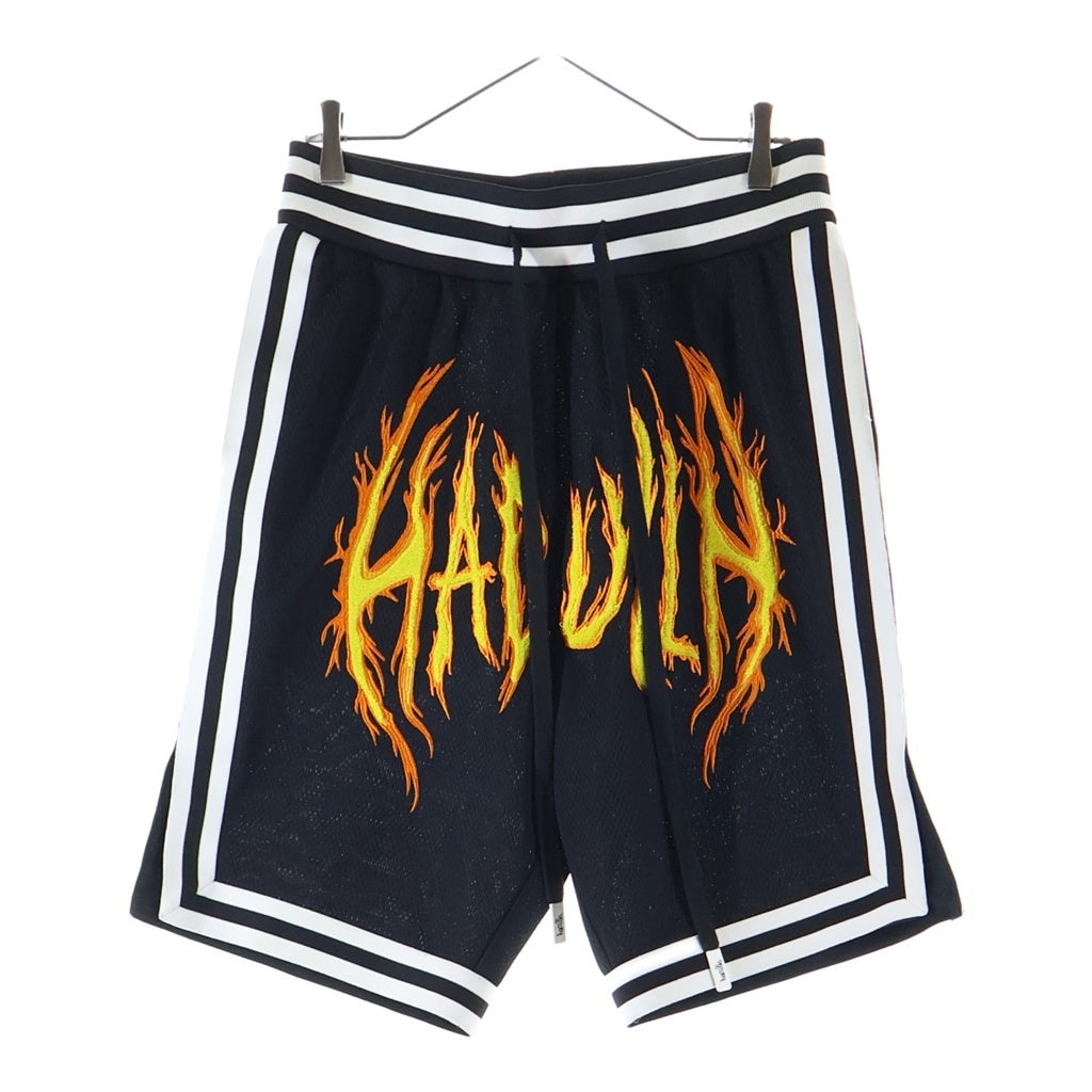 Haculla(ハキュラ) バスケットボール ショーツ ハーブパンツ フレイムパッチ ブラック ポリエステル
