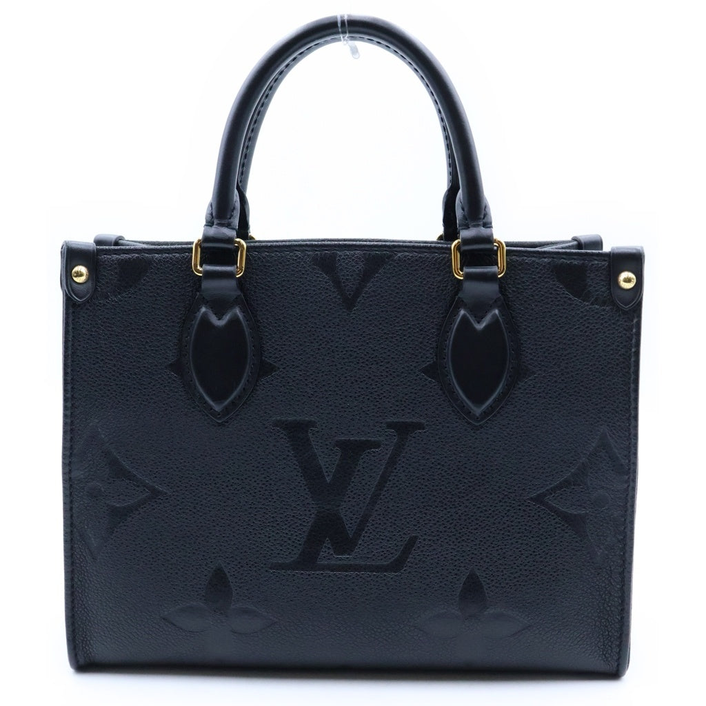 LOUIS VUITTON(ルイヴィトン) モノグラム・アンプラント オンザゴーPM 2WAYバッグ ハンドバッグ ショルダーバッグ トートバッグ ブラック レザー M45653 ゴールド金具 レディース