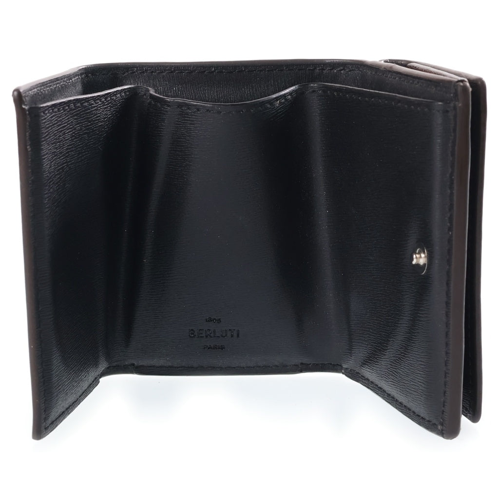 Berluti(ベルルッティ) アカジュー コンパクトウォレット 三つ折り財布 コインケース ブラウン レザー