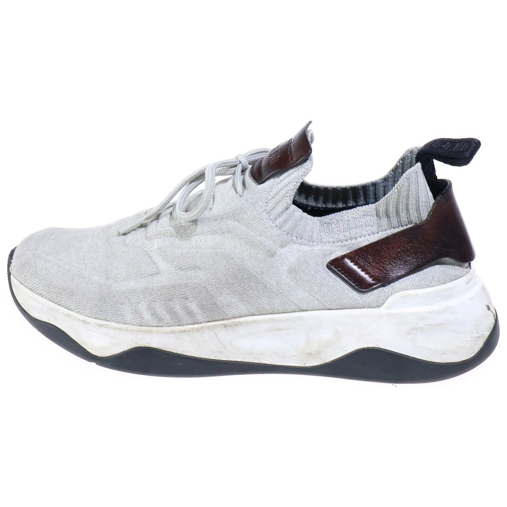 Berluti(ベルルッティ) シャドウ ニットスニーカー グレー ストレッチニット×レザー 靴
