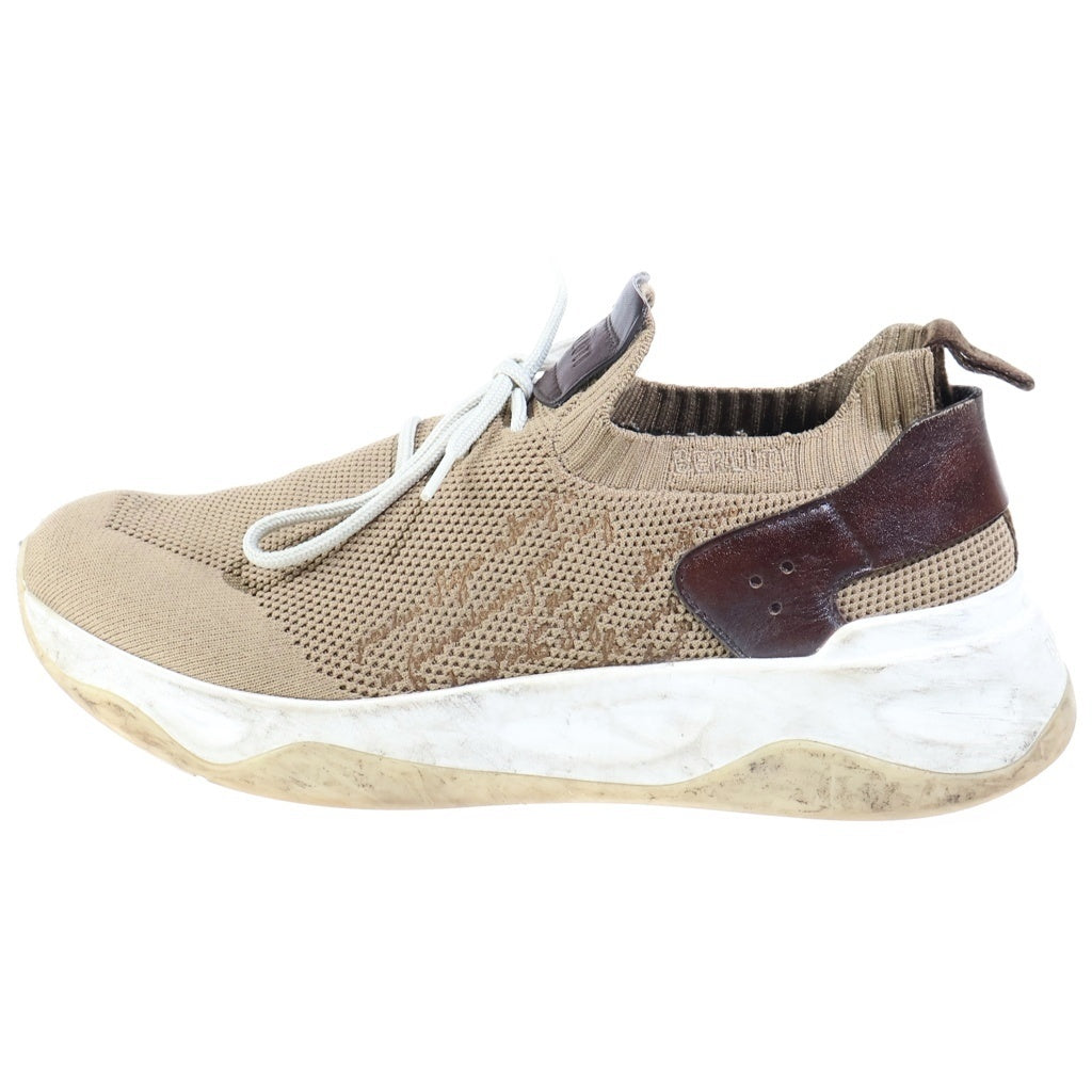 Berluti(ベルルッティ) シャドウ ニットスニーカー ブラウン ストレッチニット×レザー 靴