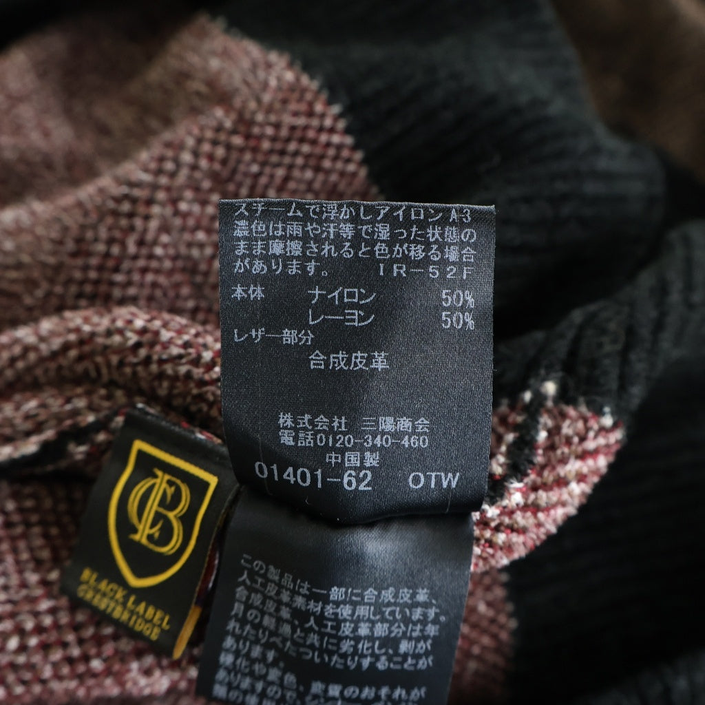 BLACK LABEL CRESTBRIDGE(ブラックレーベルクレストブリッジ) ニット 長袖 チェック ブラック/レッド