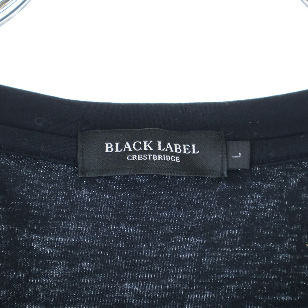 BLACK LABEL CRESTBRIDGE(ブラックレーベルクレストブリッジ) チェック柄 長袖カットソー ロングTシャツ ブラック/レッド コットン