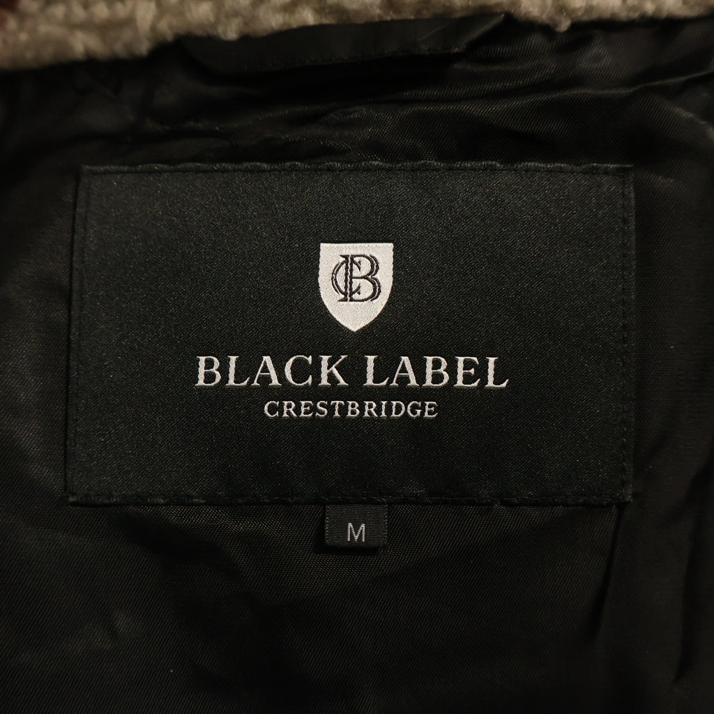 BLACK LABEL CRESTBRIDGE(ブラックレーベルクレストブリッジ) チェック柄 ジップアップ ボアジャケット フリース ベージュ/グレー ウール