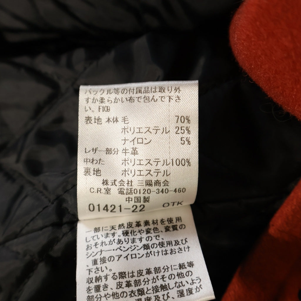 BURBERRY BLACK LABEL(バーバリー ブラックレーベル) ダッフルコート 中綿 レッド ウール