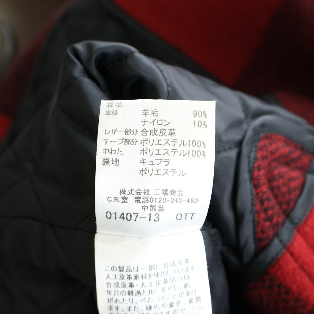 BLACK LABEL CRESTBRIDGE(ブラックレーベルクレストブリッジ) チェック柄 ダッフルコート ブラック/レッド ウール/ナイロン