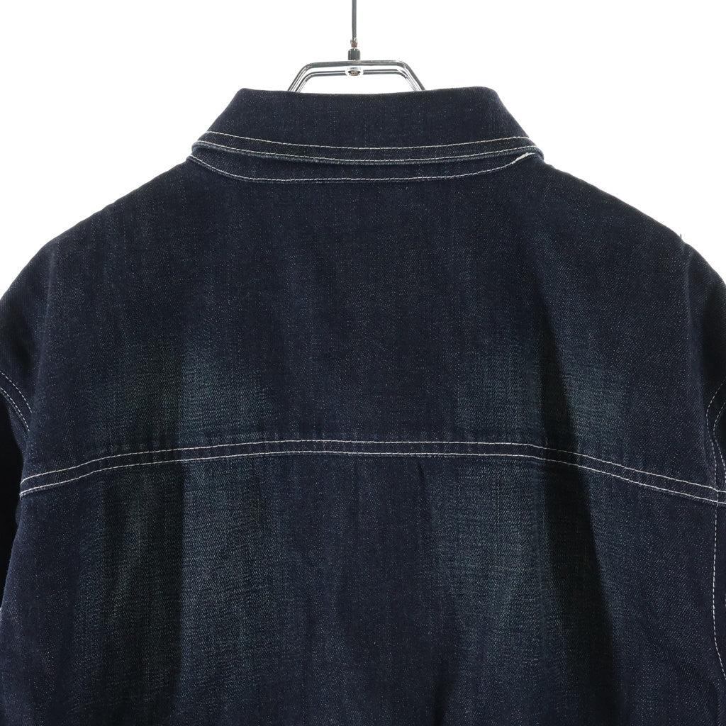 BURBERRY BLACK LABEL(バーバリー ブラックレーベル) フラワープリント デニムジャケット インディゴ ノバチェック