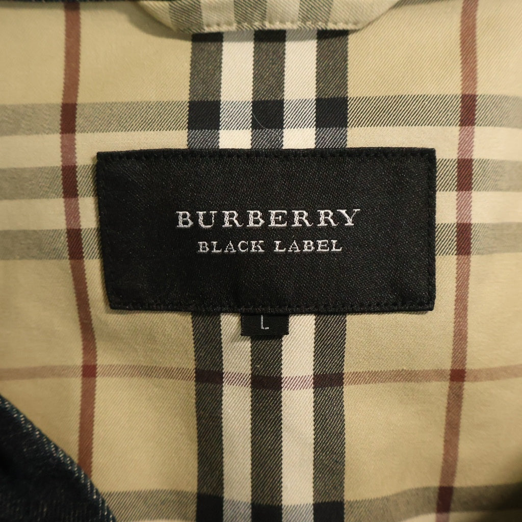 BURBERRY BLACK LABEL(バーバリー ブラックレーベル) フラワープリント デニムジャケット インディゴ ノバチェック