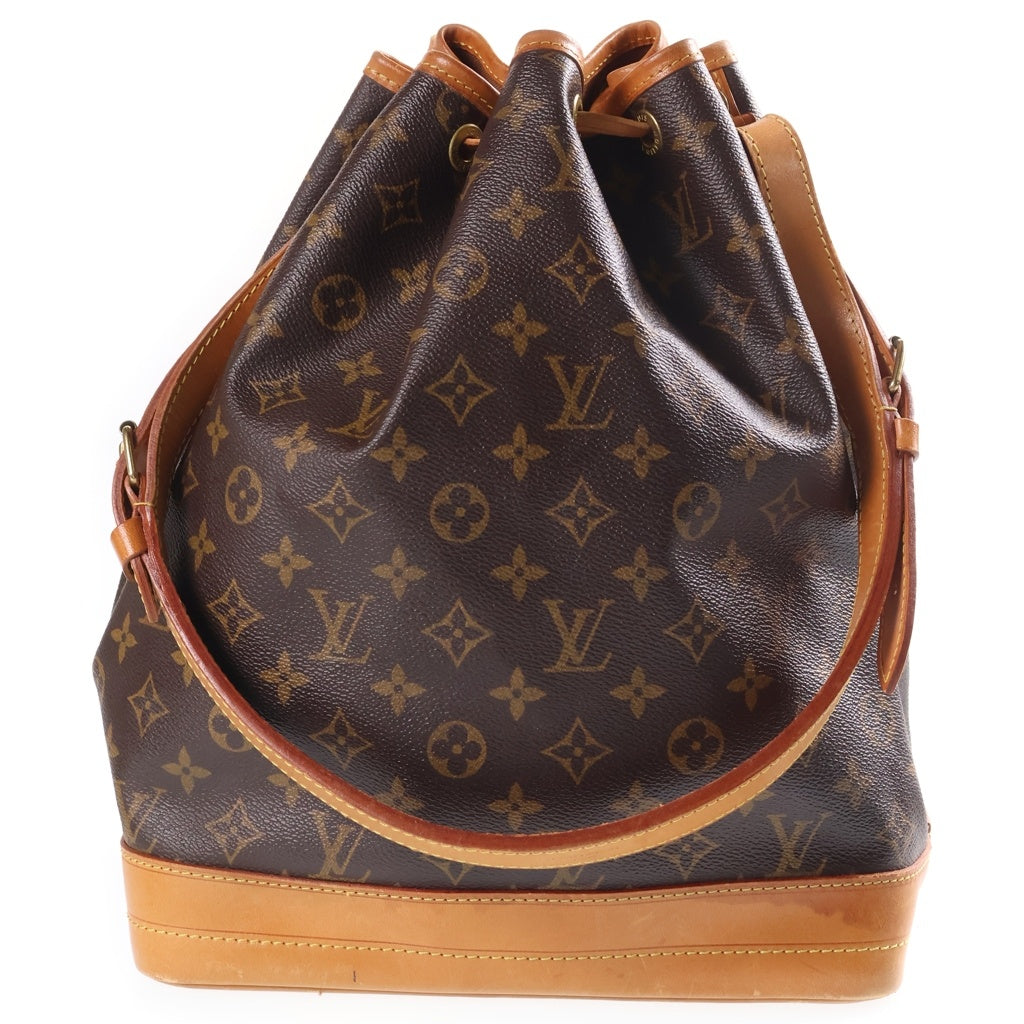 LOUIS VUITTON(ルイヴィトン) モノグラム ノエ ショルダーバッグ ブラウン レザー×PVC M42224 ゴールド金具 レディース