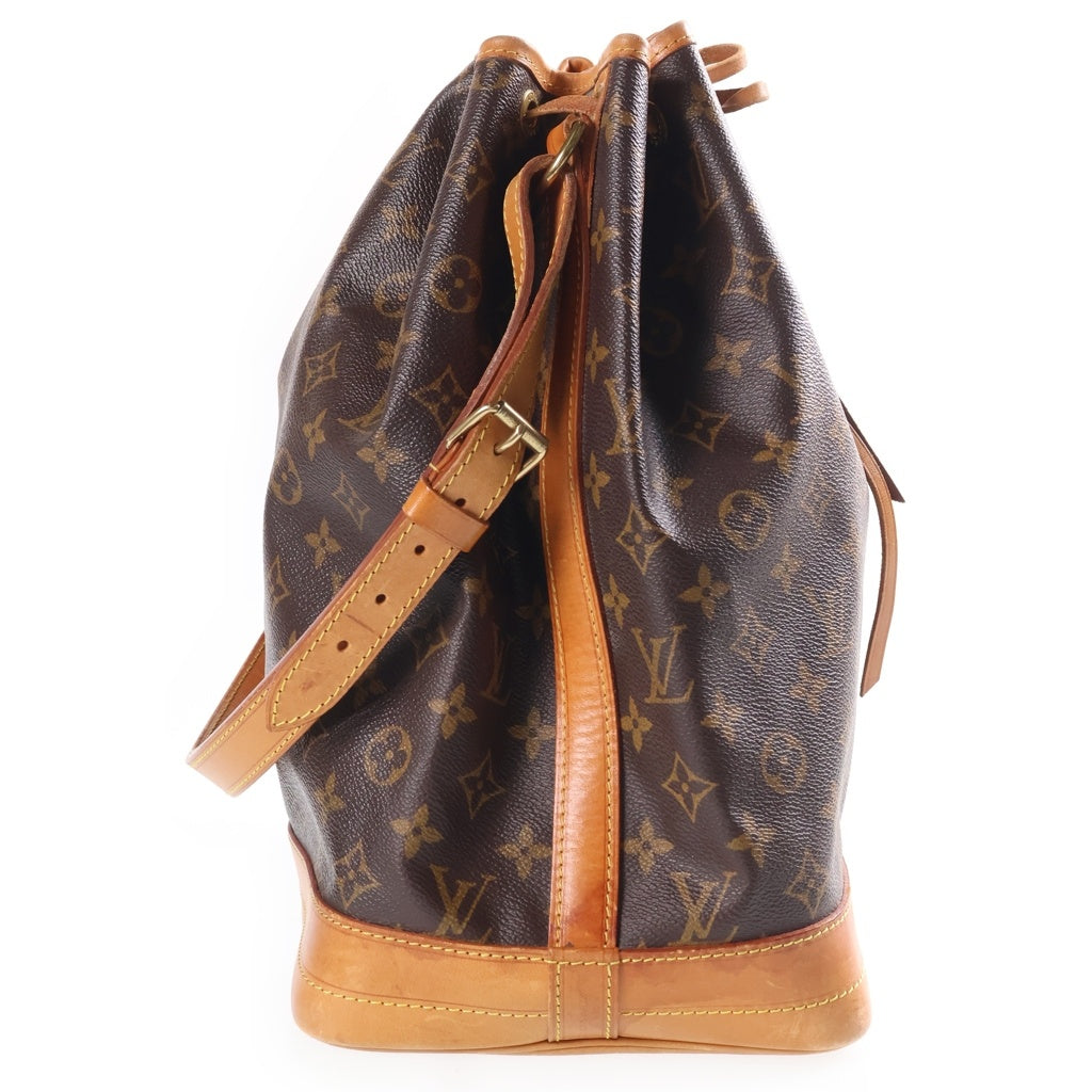 LOUIS VUITTON(ルイヴィトン) モノグラム ノエ ショルダーバッグ ブラウン レザー×PVC M42224 ゴールド金具 レディース