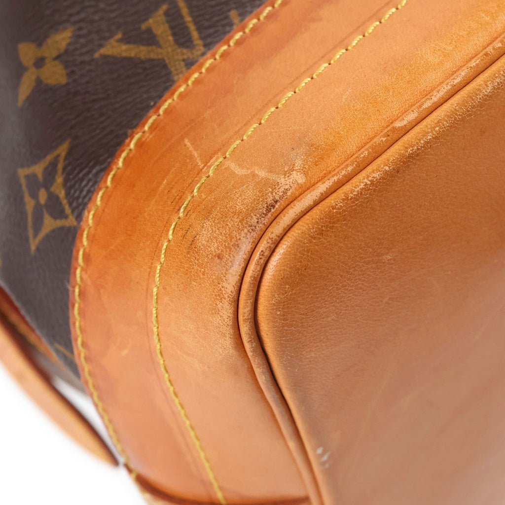 LOUIS VUITTON(ルイヴィトン) モノグラム ノエ ショルダーバッグ ブラウン レザー×PVC M42224 ゴールド金具 レディース