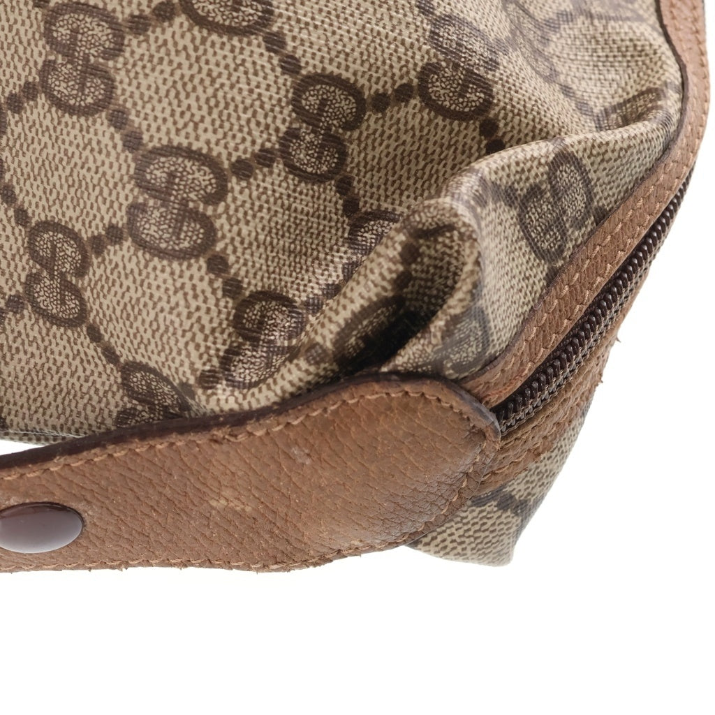 GUCCI(グッチ) GGキャンバス ボストンバッグ トラベルバッグ ハンドバッグ ベージュ レザー×PVC 89・19・012 ブラウン金具 レディース
