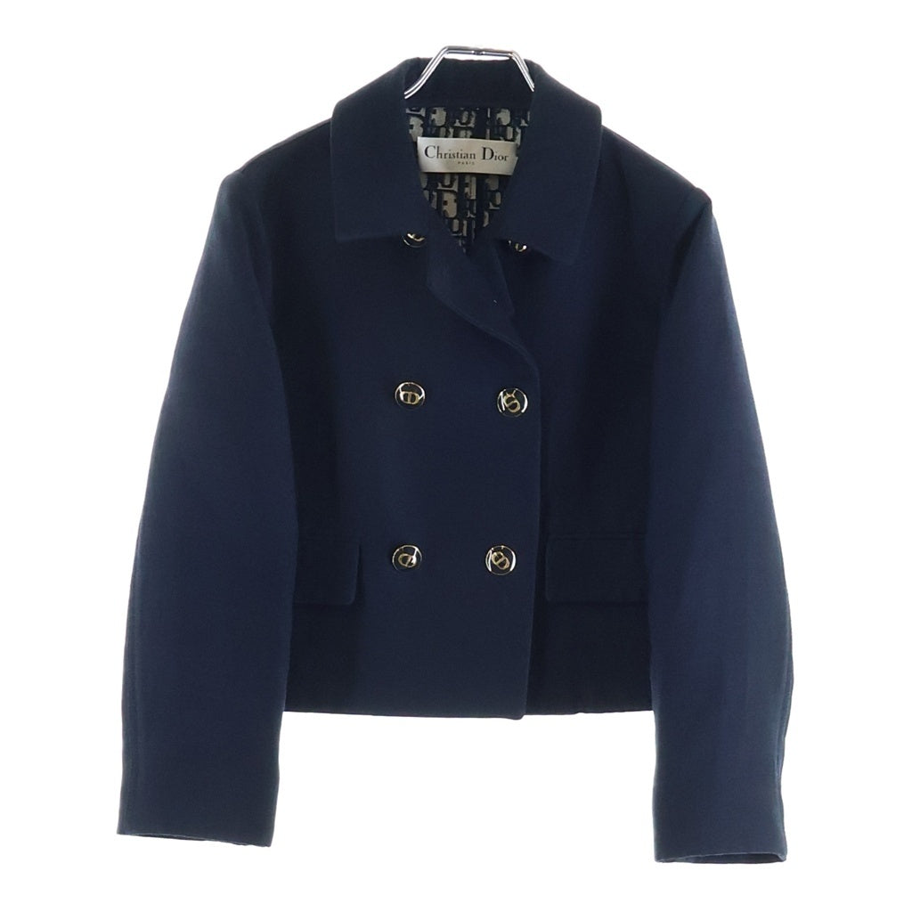 Christian Dior(クリスチャンディオール) クロップド ジャケット ショート丈 オブリーク柄 ネイビー 311V86A1304 レディース