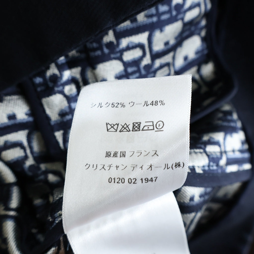 Christian Dior(クリスチャンディオール) クロップド ジャケット ショート丈 オブリーク柄 ネイビー 311V86A1304 レディース