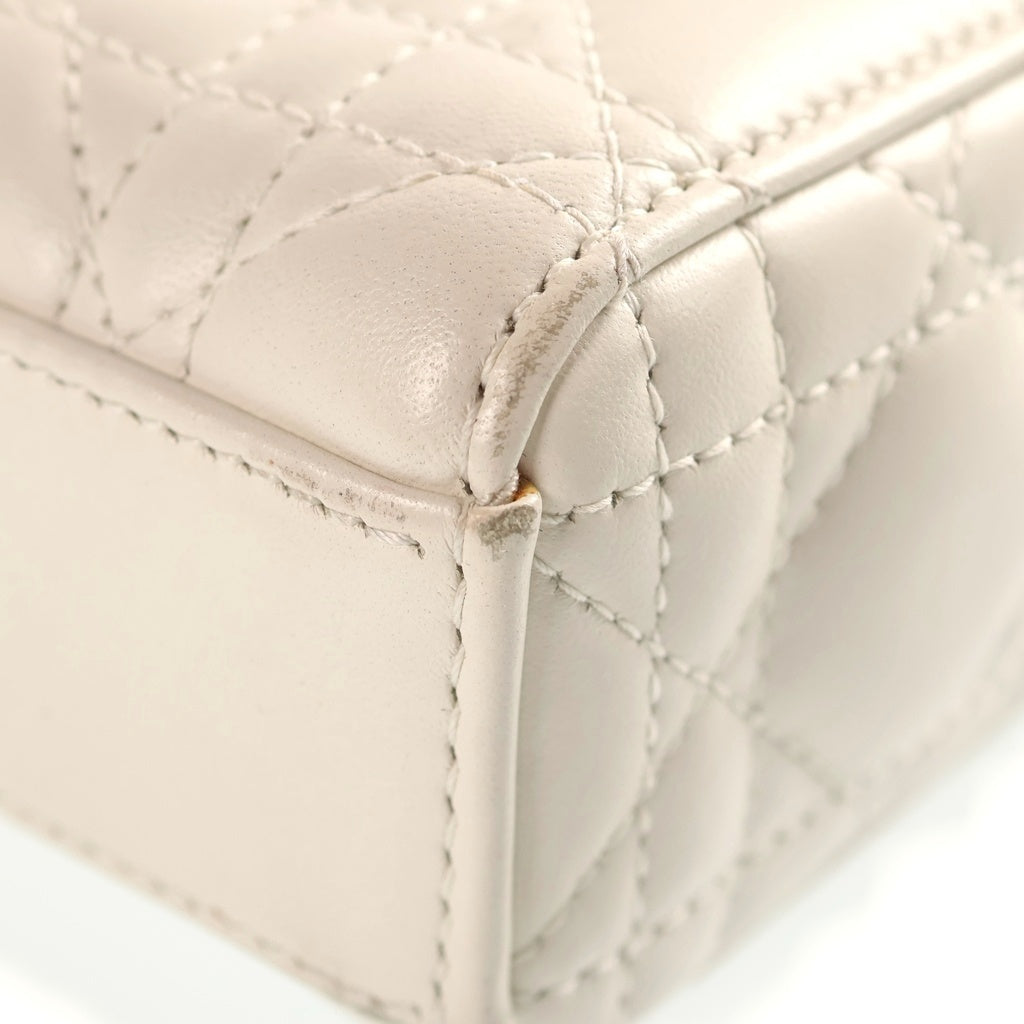 Christian Dior(クリスチャンディオール) レディ Dジョイ ミディアム ハンドバッグ ショルダーバッグ 2WAY ホワイト レザー M0540ONGE レディース