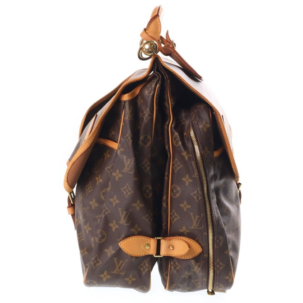 LOUIS VUITTON(ルイヴィトン) モノグラム サックシャス 2WAYハンドバッグ ショルダーバッグ トラベルバッグ ブラウン レザー×PVC M41140 ゴールド金具 レディース