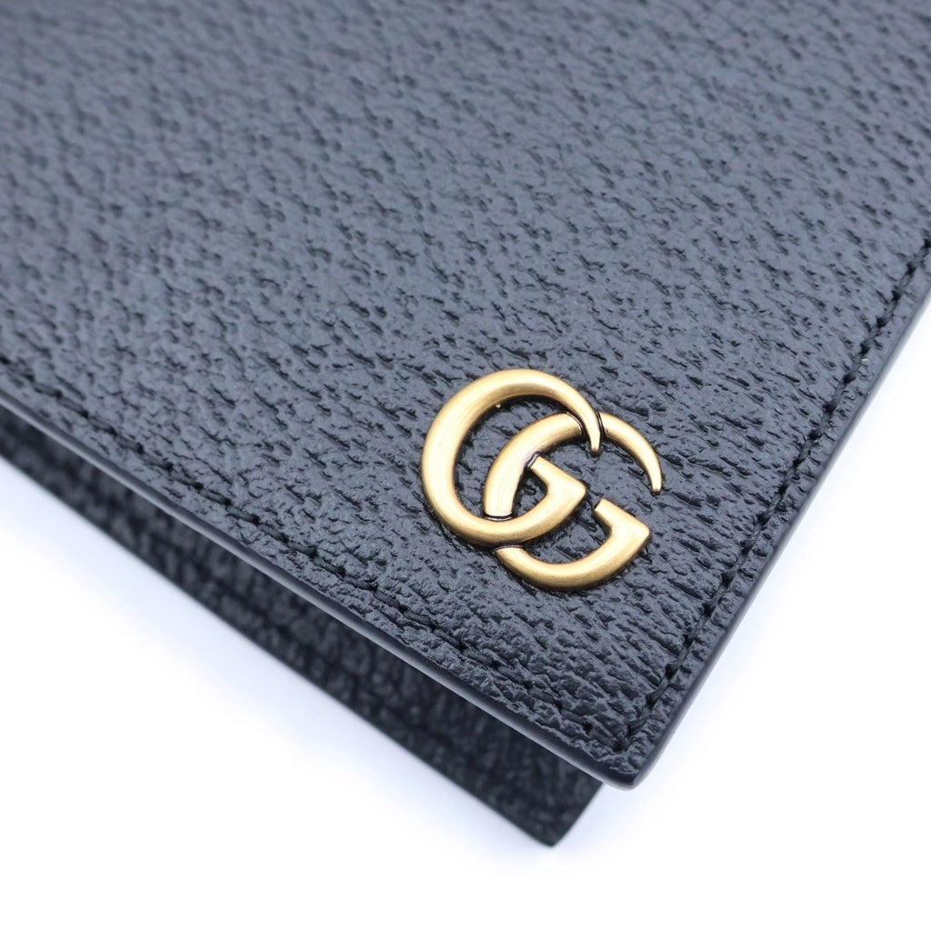GUCCI(グッチ) GGマーモント 二つ折り 財布 レザー ブラック 428726 レディース