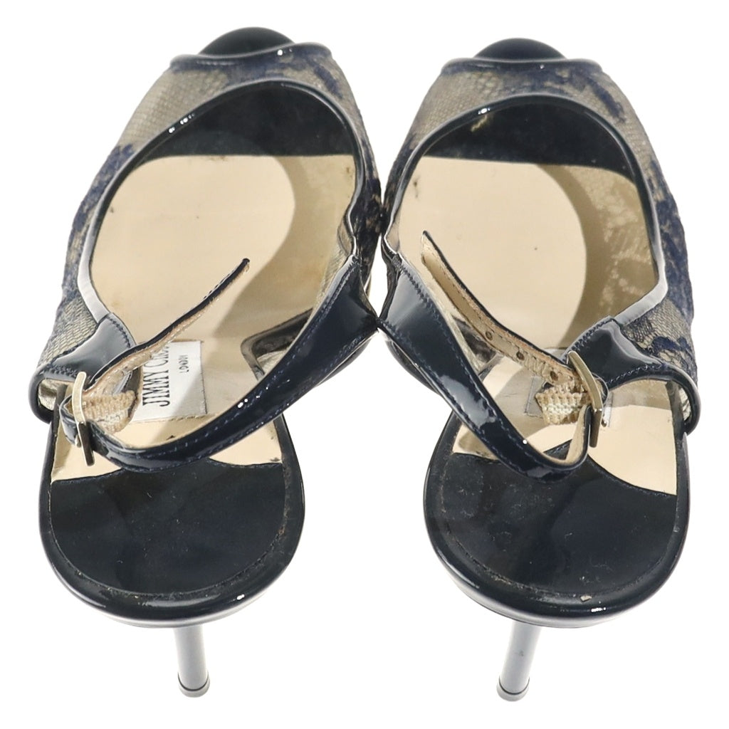 JIMMY CHOO(ジミーチュウ) レース ハイヒールパンプス ネイビー #37 1/2 レディース