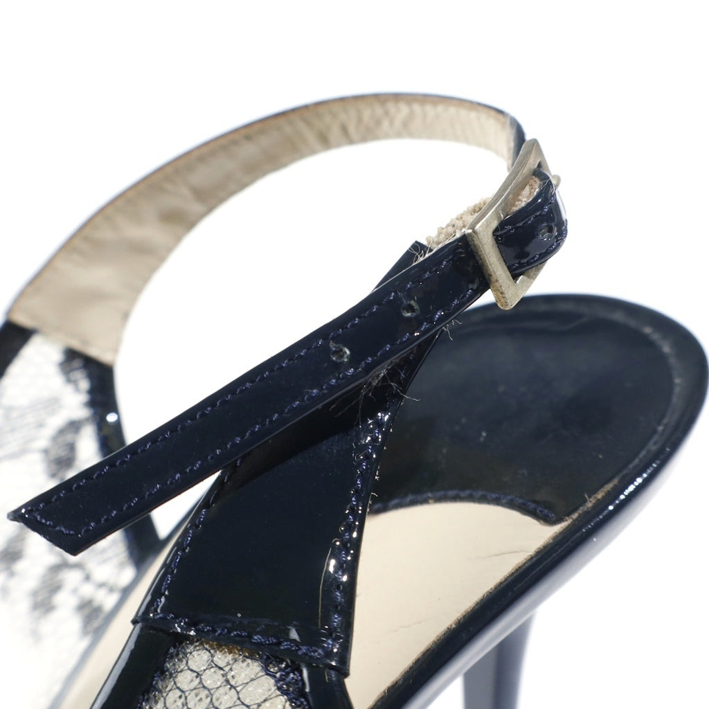 JIMMY CHOO(ジミーチュウ) レース ハイヒールパンプス ネイビー #37 1/2 レディース