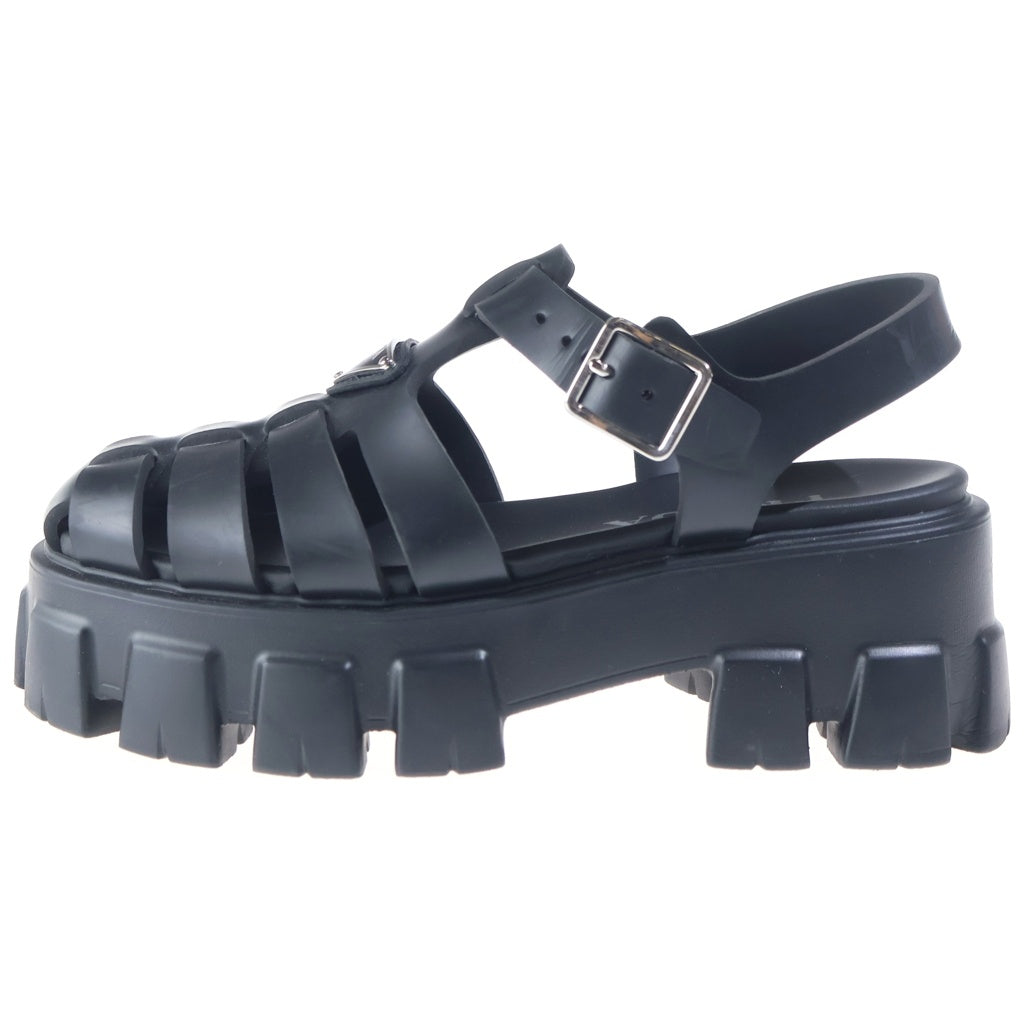 PRADA(プラダ) モノリス トライアングルロゴ ラバーサンダル ブラック 1X853M レディース