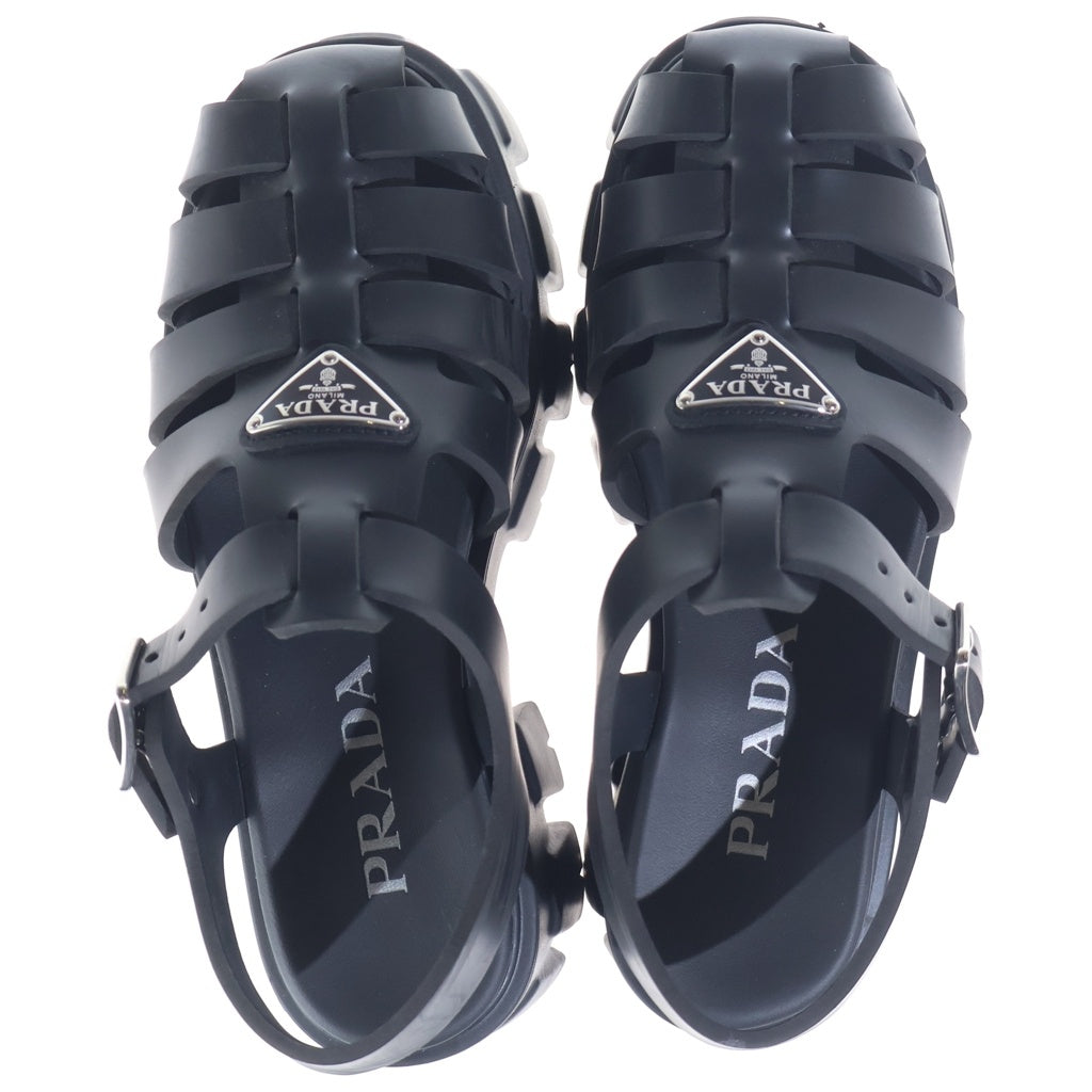 PRADA(プラダ) モノリス トライアングルロゴ ラバーサンダル ブラック 1X853M レディース
