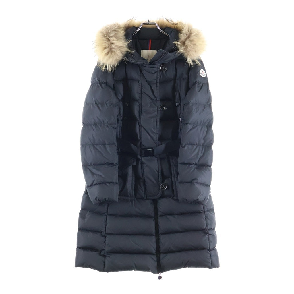 MONCLER(モンクレール) GENEVRIER ジュヌヴリエ ファー付きフーデッドジップアップ ダウンコート ブラック 32093499172568065 レディース