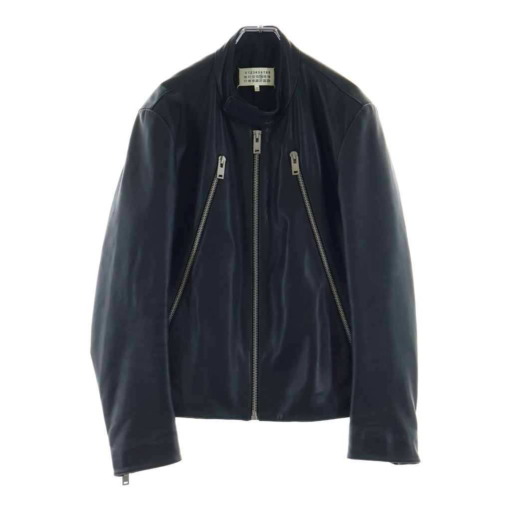 Maison Margiela(メゾンマルジェラ) 16AW 5ZIP LEATHRE RIDERS JACKET 八の字 レザー シングル ライダース ジャケット ブラック S50AM0268 SX9858