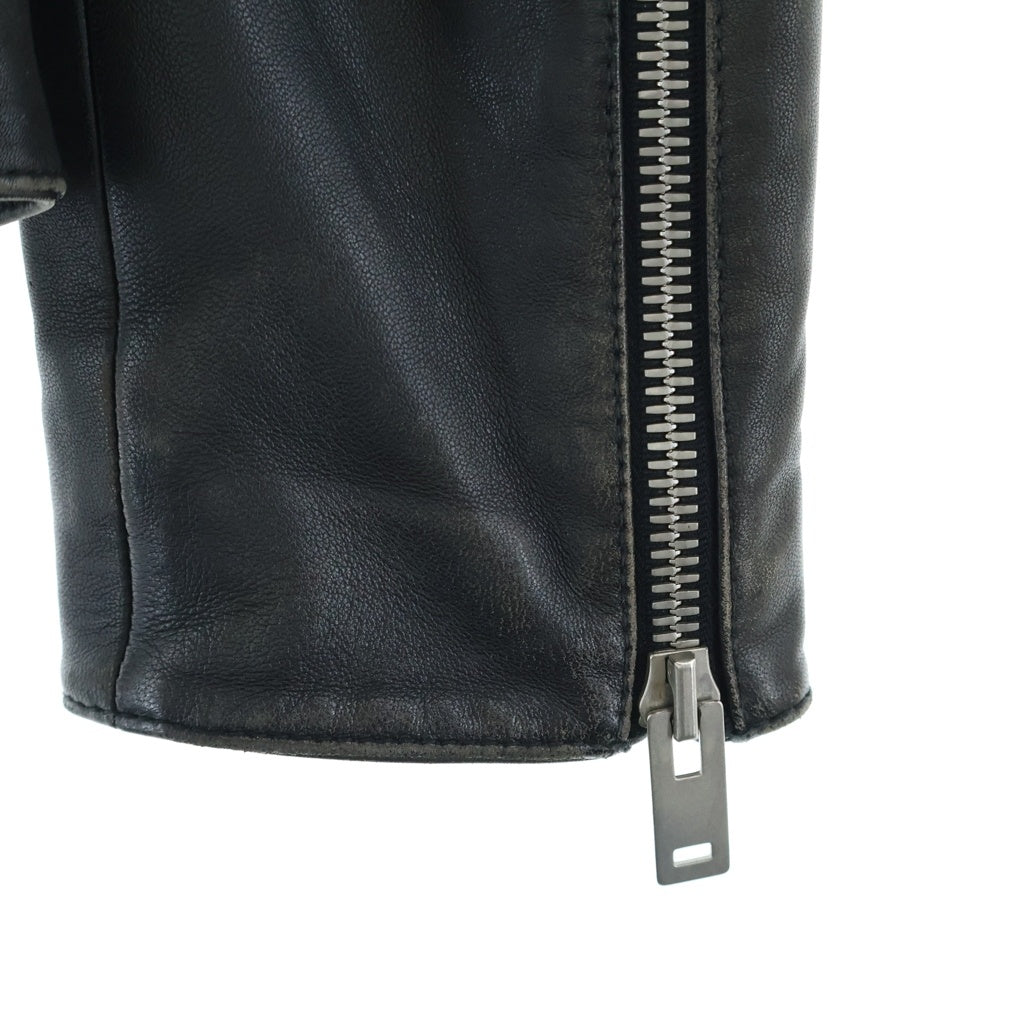 Maison Margiela(メゾンマルジェラ) 16AW 5ZIP LEATHRE RIDERS JACKET 八の字 レザー シングル ライダース ジャケット ブラック S50AM0268 SX9858
