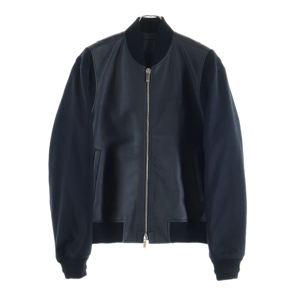 Christian Dior(クリスチャンディオール) 25SS カウハイド テディジャケット スタジャン レザー ブラック 513L434A0700