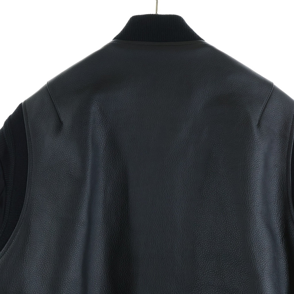 Christian Dior(クリスチャンディオール) 25SS カウハイド テディジャケット スタジャン レザー ブラック 513L434A0700