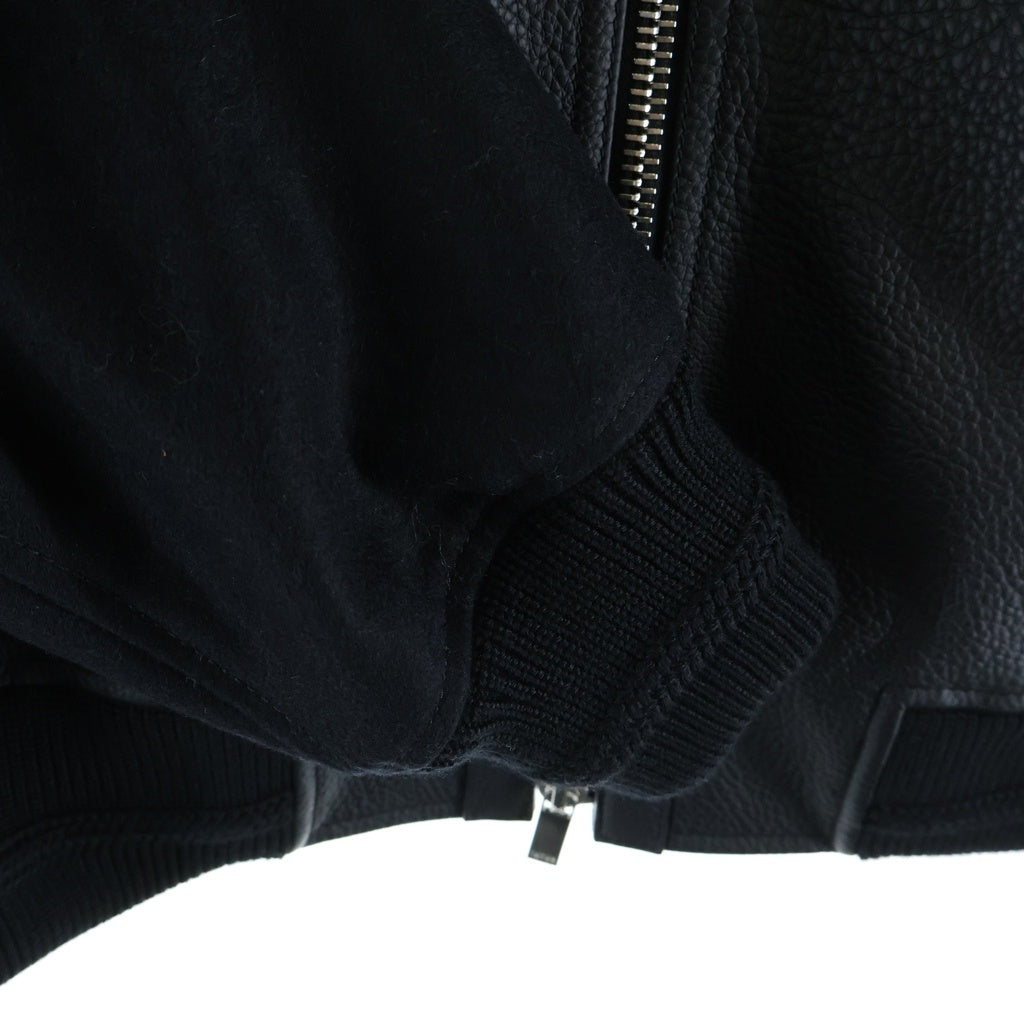 Christian Dior(クリスチャンディオール) 25SS カウハイド テディジャケット スタジャン レザー ブラック 513L434A0700
