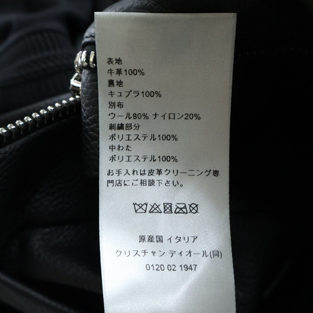 Christian Dior(クリスチャンディオール) 25SS カウハイド テディジャケット スタジャン レザー ブラック 513L434A0700