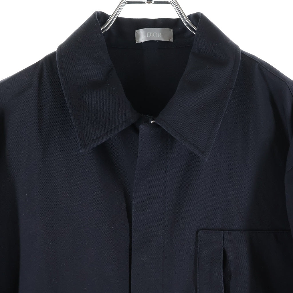 Christian Dior(クリスチャンディオール) 25SS CDエンブロイダリー ジップアップ シャツ ジャケット コットンギャバジン ブラック 513C542A6472