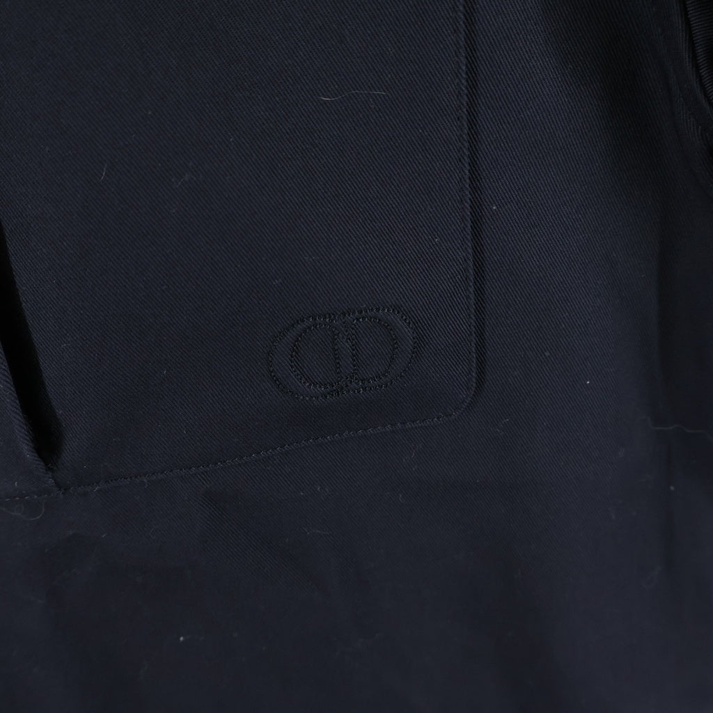 Christian Dior(クリスチャンディオール) 25SS CDエンブロイダリー ジップアップ シャツ ジャケット コットンギャバジン ブラック 513C542A6472