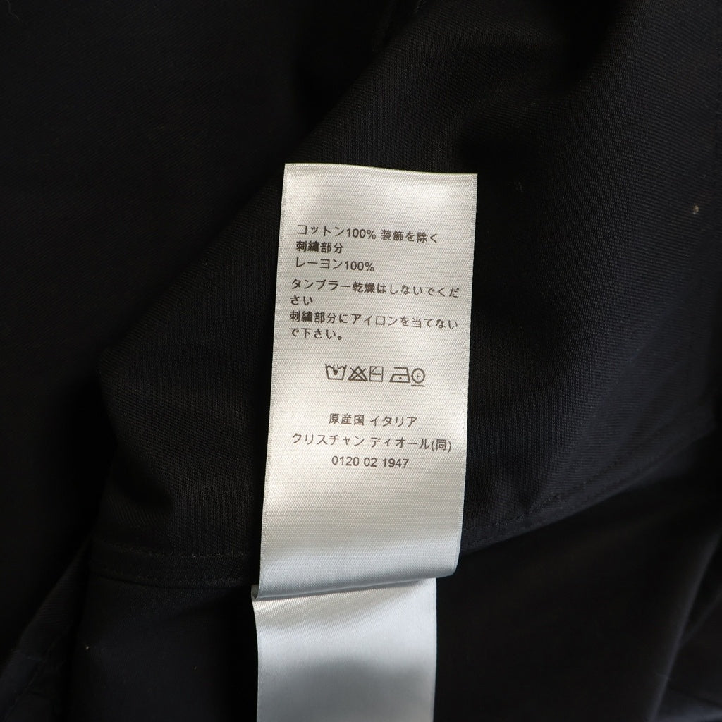 Christian Dior(クリスチャンディオール) 25SS CDエンブロイダリー ジップアップ シャツ ジャケット コットンギャバジン ブラック 513C542A6472